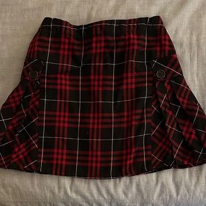 Lands' End Red and navy Plaid girls uniform Skort sz 12